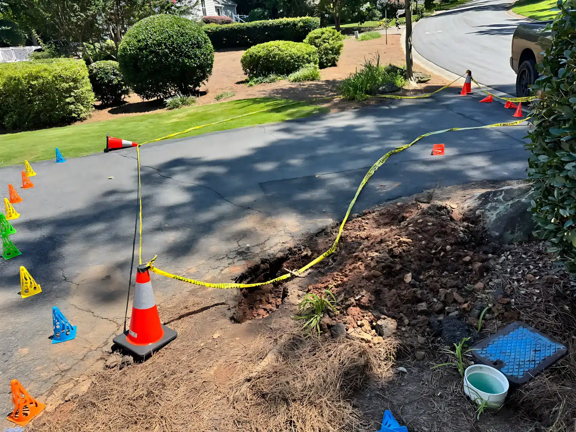 Marking the line route before we dig – Plumbers 4 Real