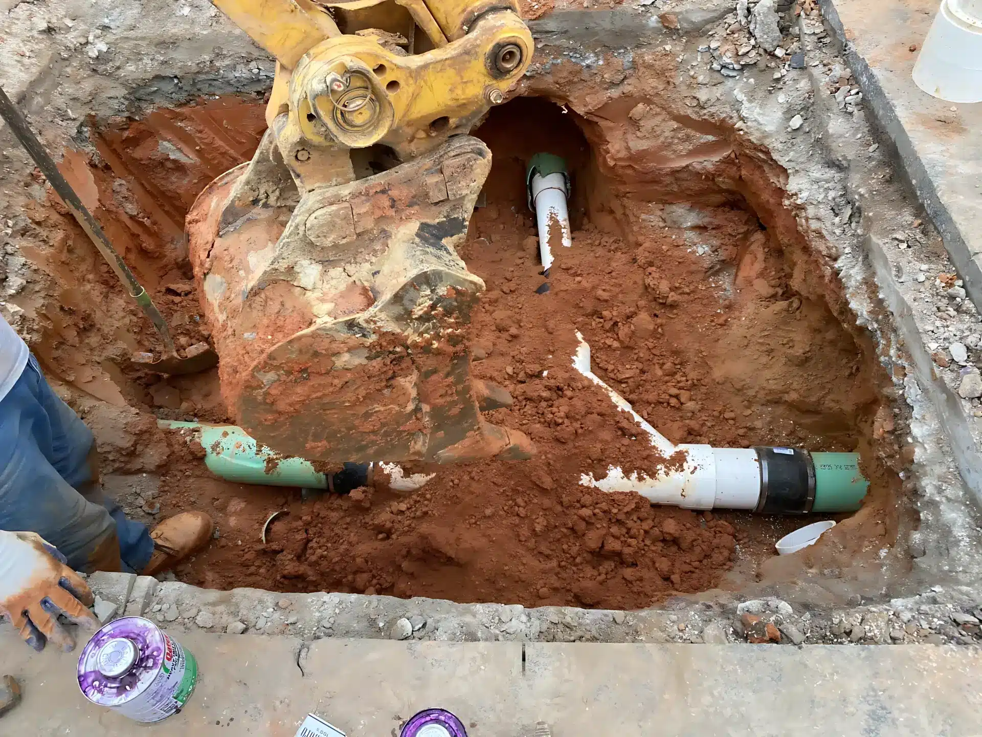 Pipe repair inside an open dig – Plumbers 4 Real